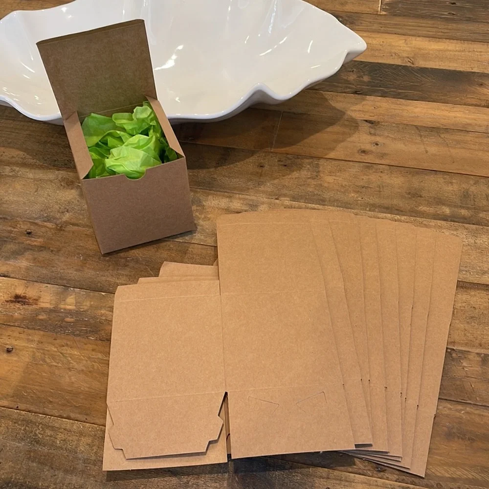 set of 20 BRAND NEW Kraft Brown Gift Boxes, ten 3” & ten 4” cubed, any occasion